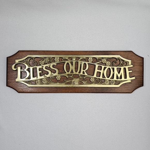 Vtg BLESS OUR HOME Wall Plaque - Picture 15 of 15